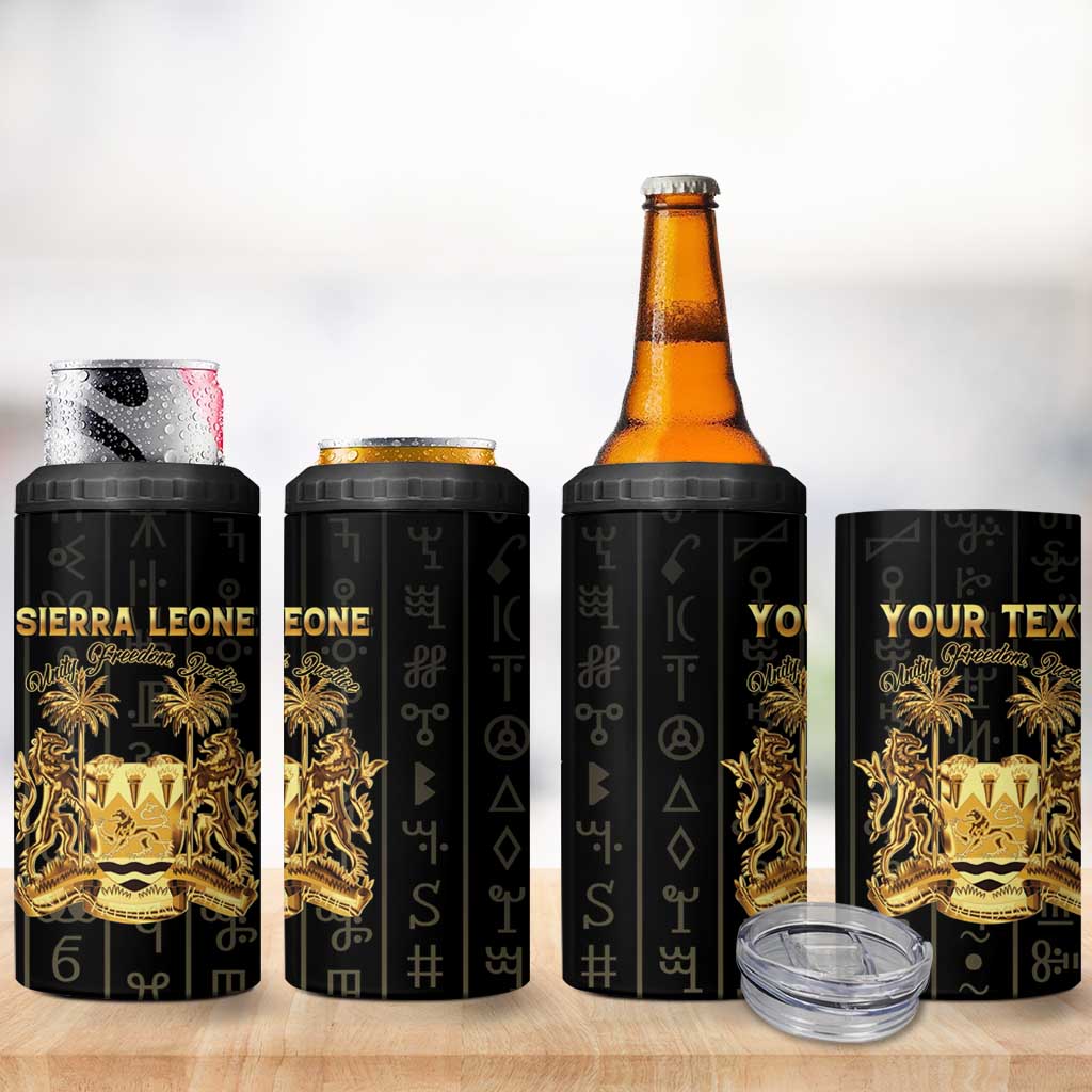 Personalized Sierra Leone 4 in 1 Can Cooler Tumbler Vai Syllabary Pattern - African Pride