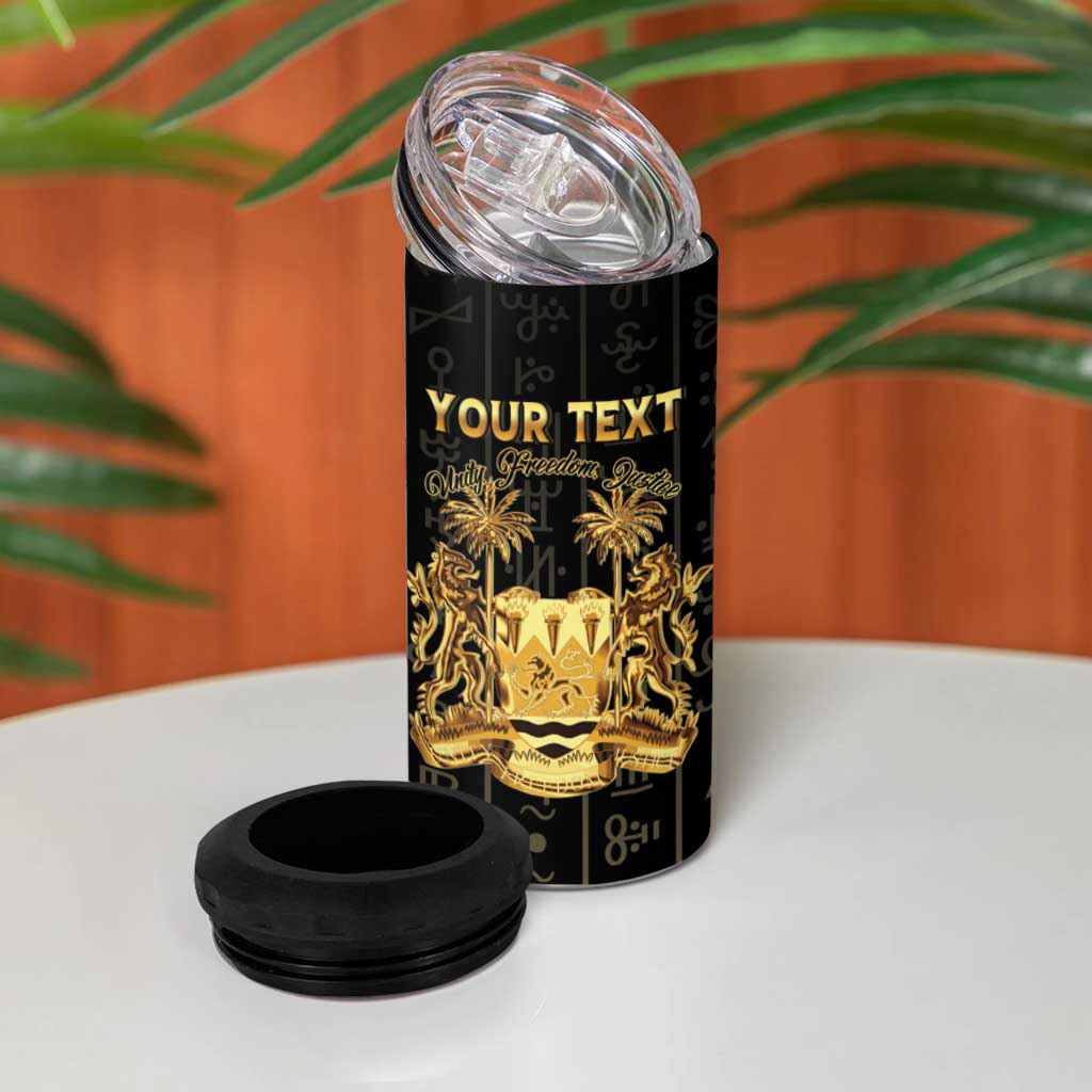 Personalized Sierra Leone 4 in 1 Can Cooler Tumbler Vai Syllabary Pattern - African Pride