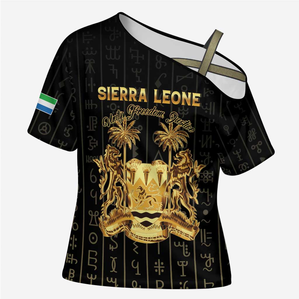 Personalized Sierra Leone Vai Syllabary Vertical Pattern Cross Shoulder Shirt