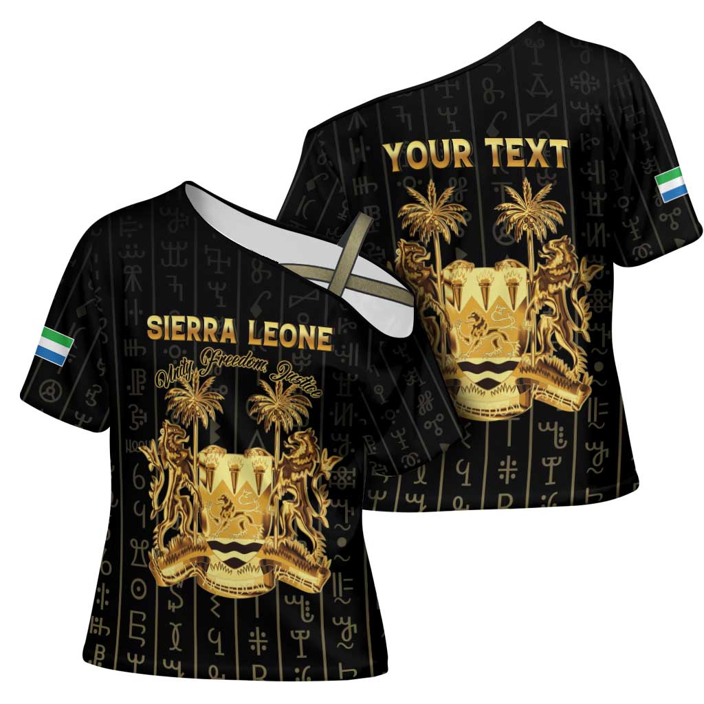 Personalized Sierra Leone Vai Syllabary Vertical Pattern Cross Shoulder Shirt