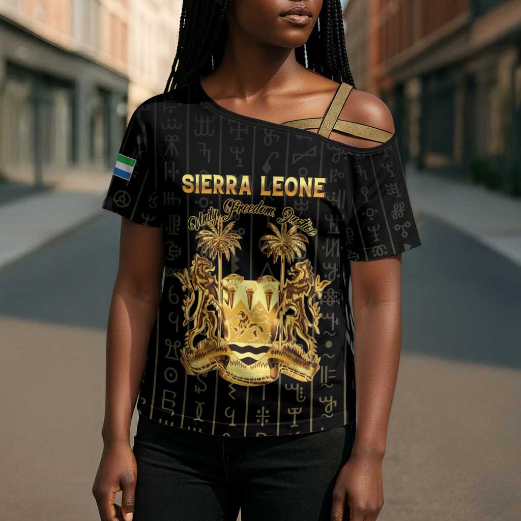 Personalized Sierra Leone Vai Syllabary Vertical Pattern Cross Shoulder Shirt