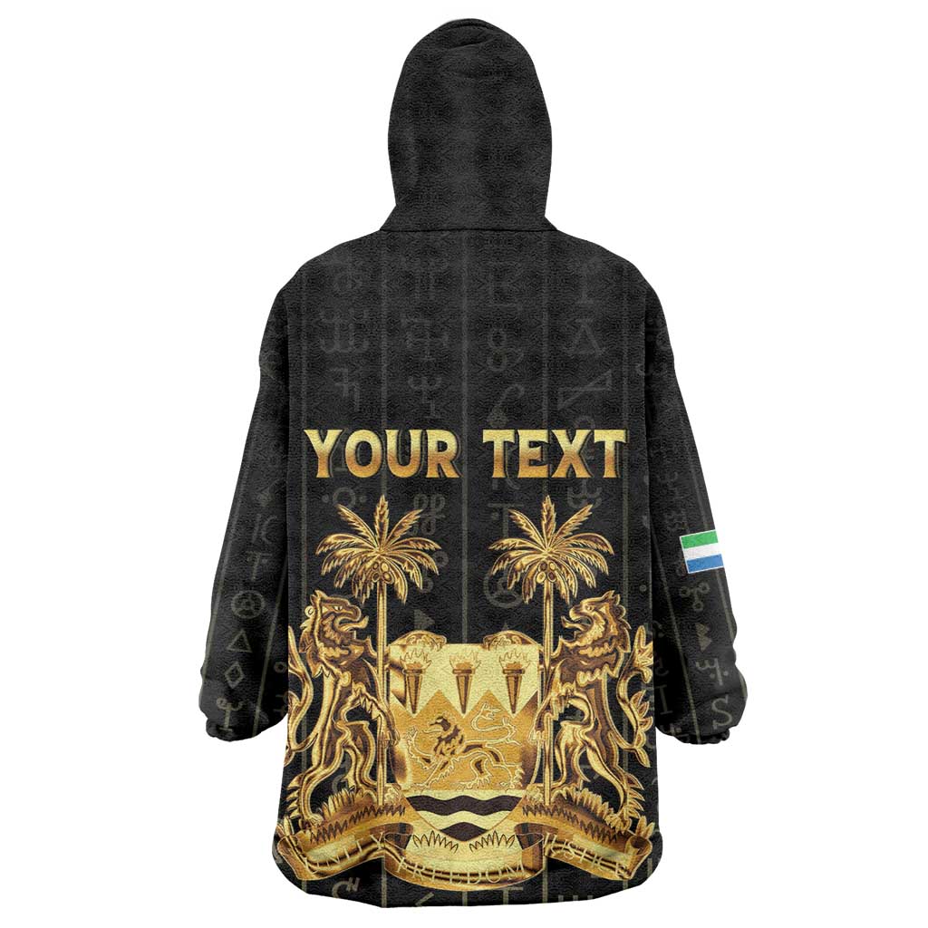 Personalized Sierra Leone Kid Wearable Blanket Hoodie Vai Syllabary Pattern - African Pride
