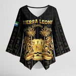 Personalized Sierra Leone Vai Syllabary Vertical Pattern Kimono Sleeve Blouse