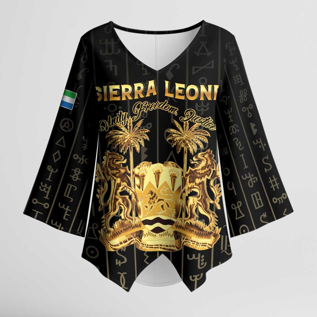 Personalized Sierra Leone Vai Syllabary Vertical Pattern Kimono Sleeve Blouse