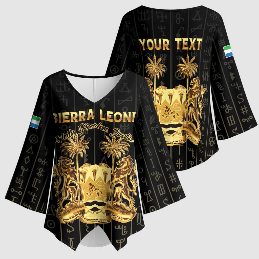 Personalized Sierra Leone Vai Syllabary Vertical Pattern Kimono Sleeve Blouse