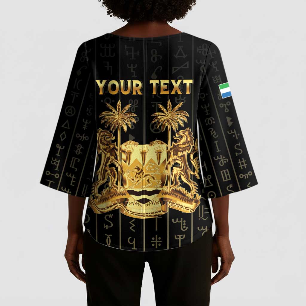 Personalized Sierra Leone Vai Syllabary Vertical Pattern Kimono Sleeve Blouse