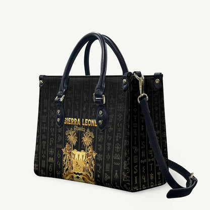 Sierra Leone Vai Syllabary Vertical Pattern Leather Bag