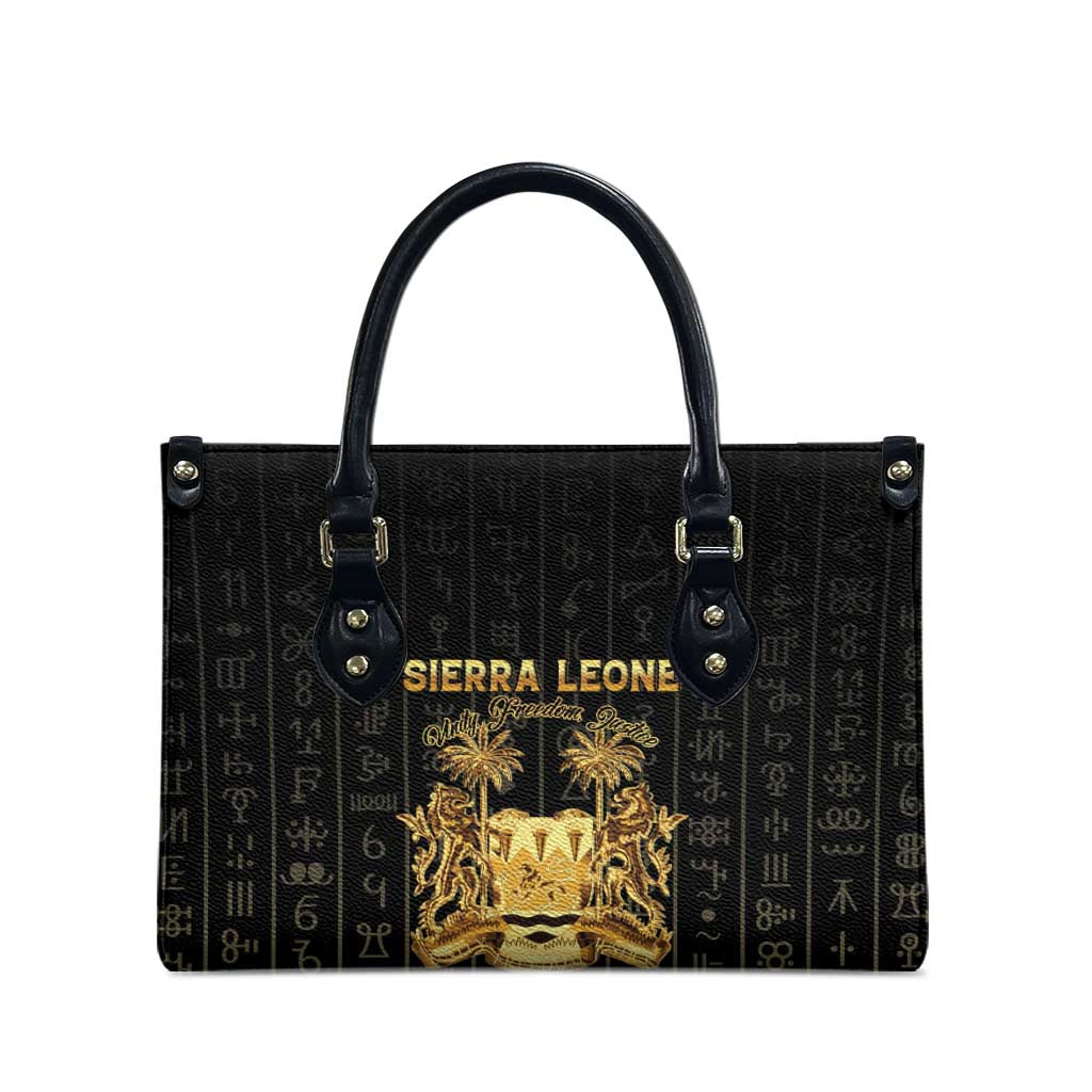 Sierra Leone Vai Syllabary Vertical Pattern Leather Bag