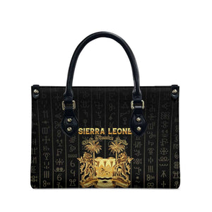 Sierra Leone Vai Syllabary Vertical Pattern Leather Bag