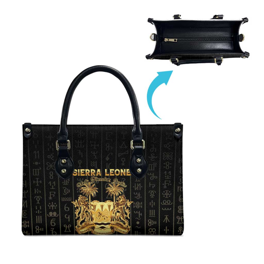 Sierra Leone Vai Syllabary Vertical Pattern Leather Bag