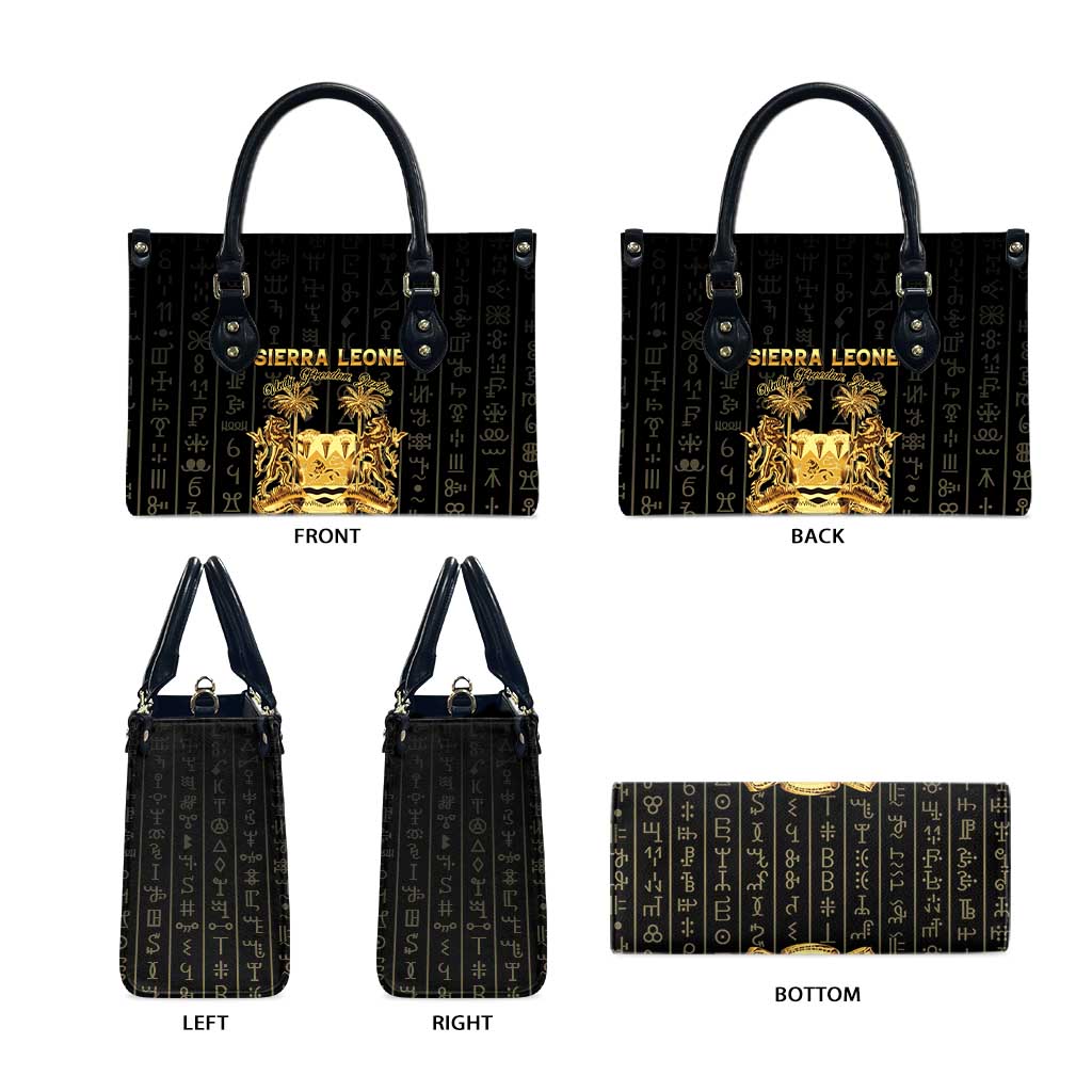 Sierra Leone Vai Syllabary Vertical Pattern Leather Bag