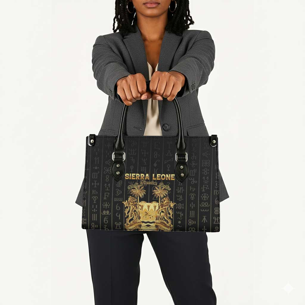 Sierra Leone Vai Syllabary Vertical Pattern Leather Bag