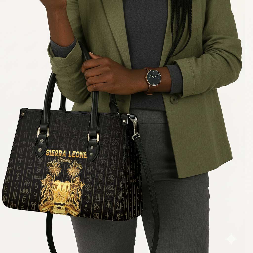 Sierra Leone Vai Syllabary Vertical Pattern Leather Bag