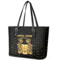 Sierra Leone Leather Tote Bag Vai Syllabary Pattern - African Pride