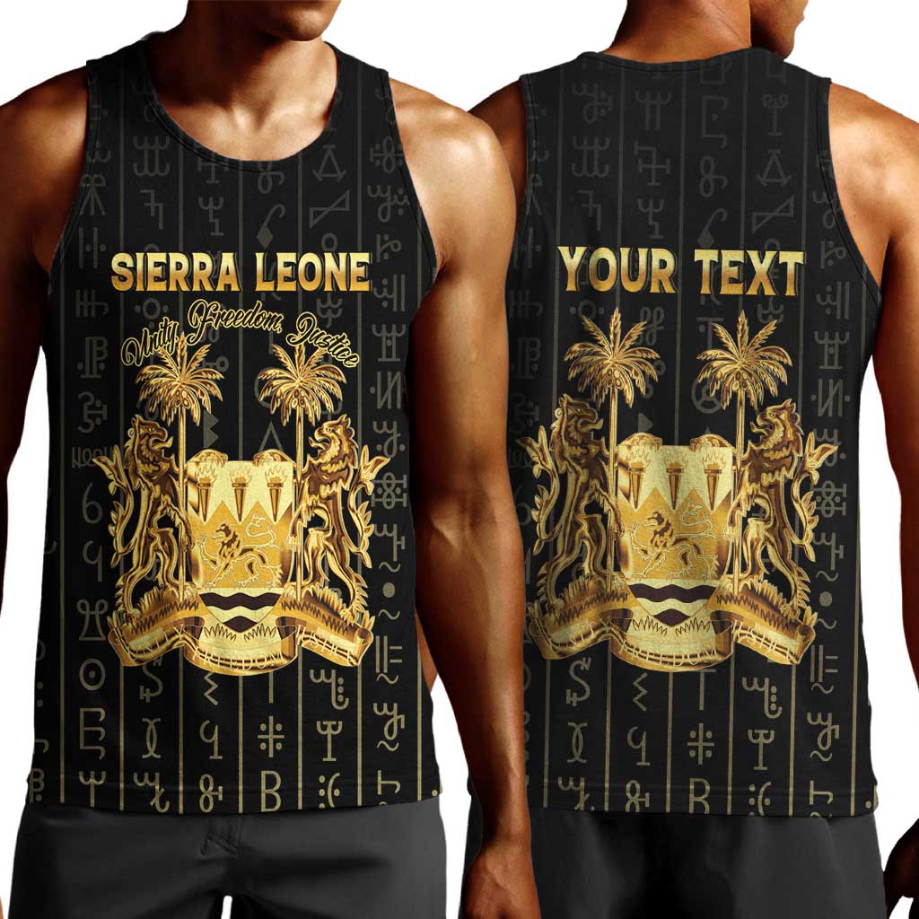Personalized Sierra Leone Men Tank Top Vai Syllabary Pattern - African Pride
