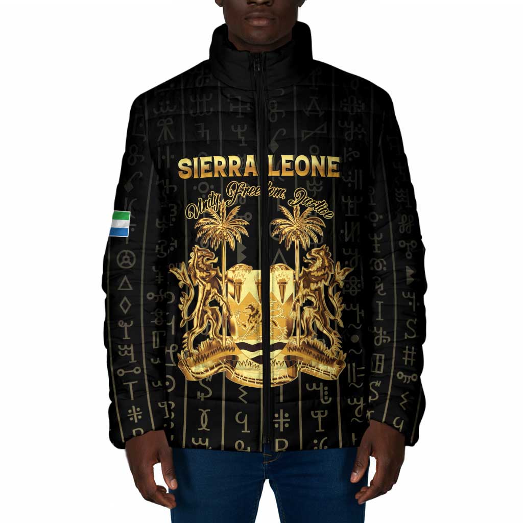 Personalized Sierra Leone Vai Syllabary Vertical Pattern Padded Jacket