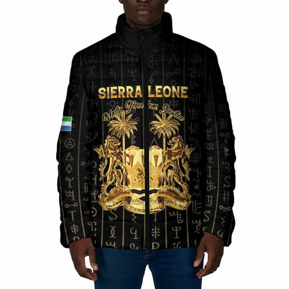 Personalized Sierra Leone Vai Syllabary Vertical Pattern Padded Jacket