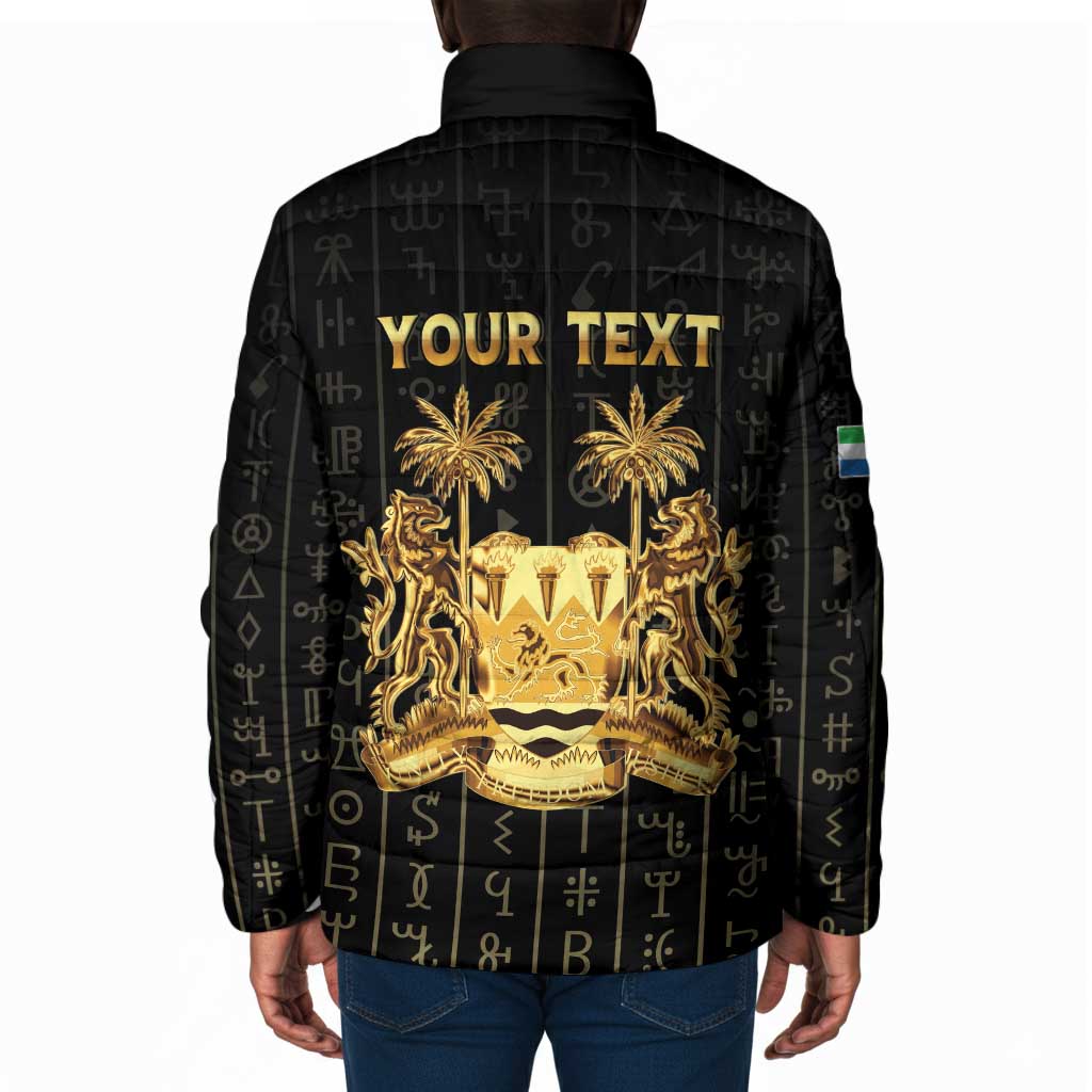 Personalized Sierra Leone Vai Syllabary Vertical Pattern Padded Jacket