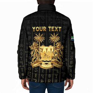 Personalized Sierra Leone Vai Syllabary Vertical Pattern Padded Jacket