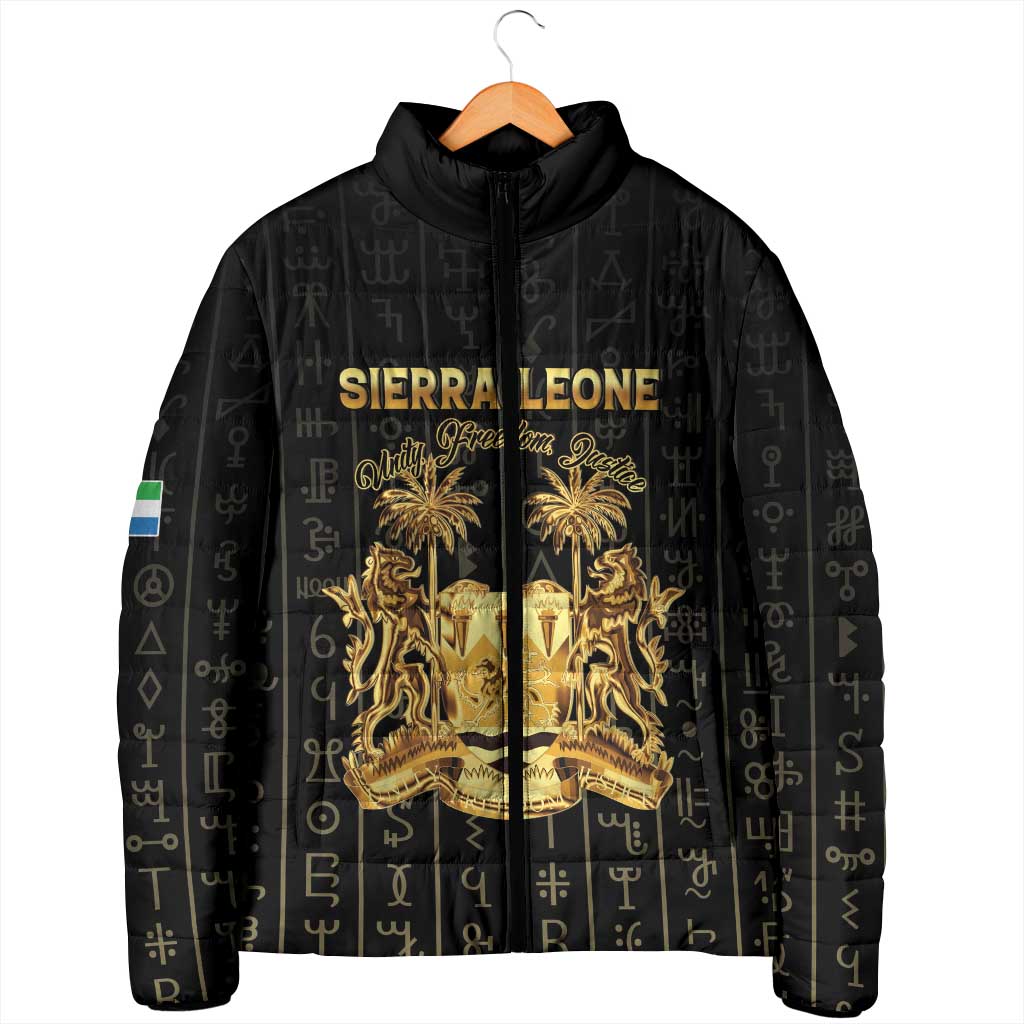 Personalized Sierra Leone Vai Syllabary Vertical Pattern Padded Jacket