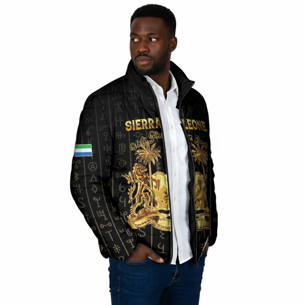 Personalized Sierra Leone Vai Syllabary Vertical Pattern Padded Jacket