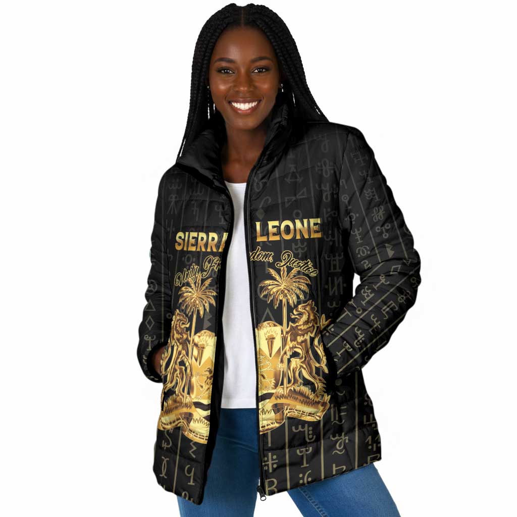 Personalized Sierra Leone Vai Syllabary Vertical Pattern Padded Jacket