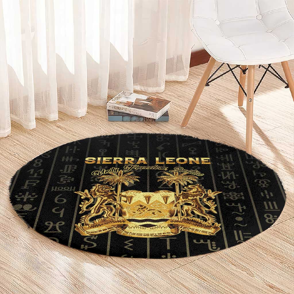 Sierra Leone Round Carpet Vai Syllabary Pattern - African Pride