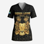 Personalized Sierra Leone Scrub Top Vai Syllabary Pattern - African Pride