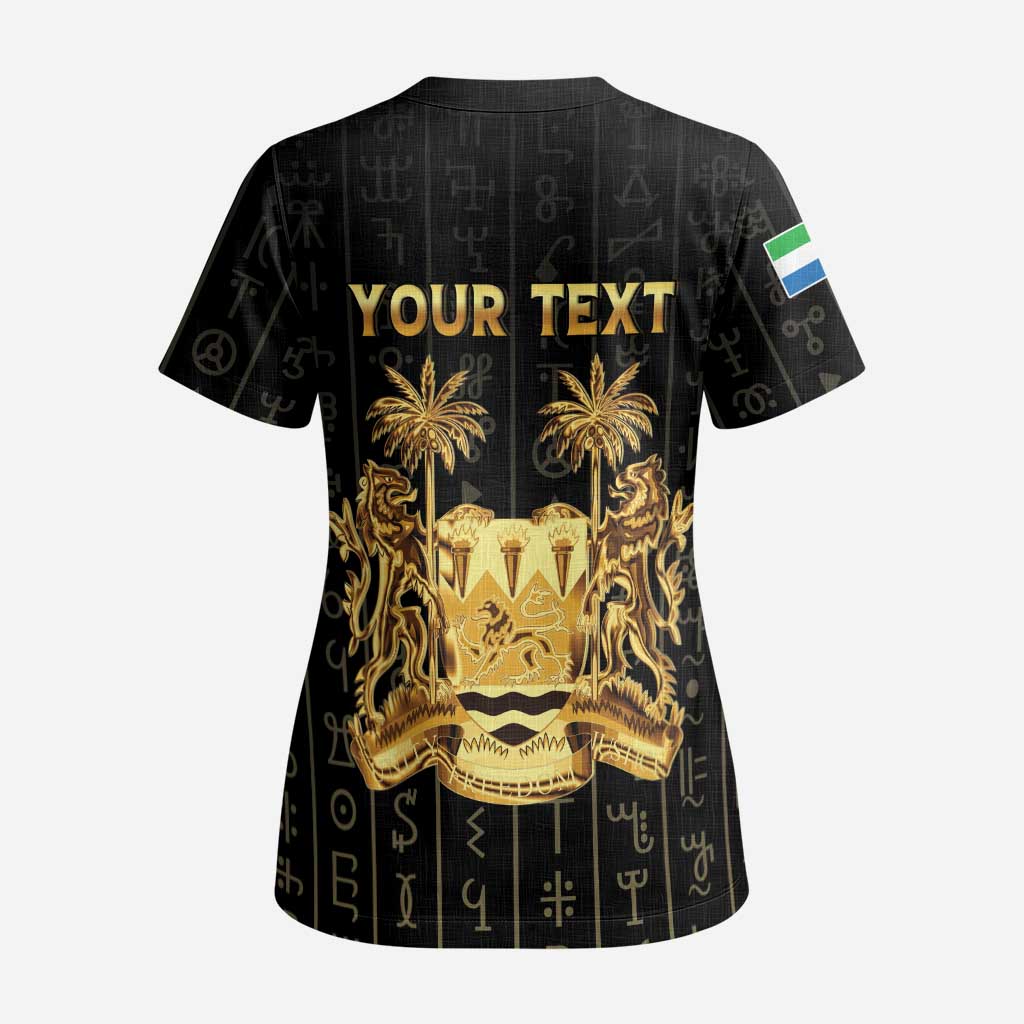 Personalized Sierra Leone Scrub Top Vai Syllabary Pattern - African Pride