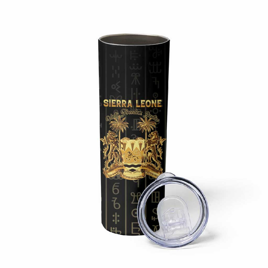 Personalized Sierra Leone Skinny Tumbler Vai Syllabary Pattern - African Pride
