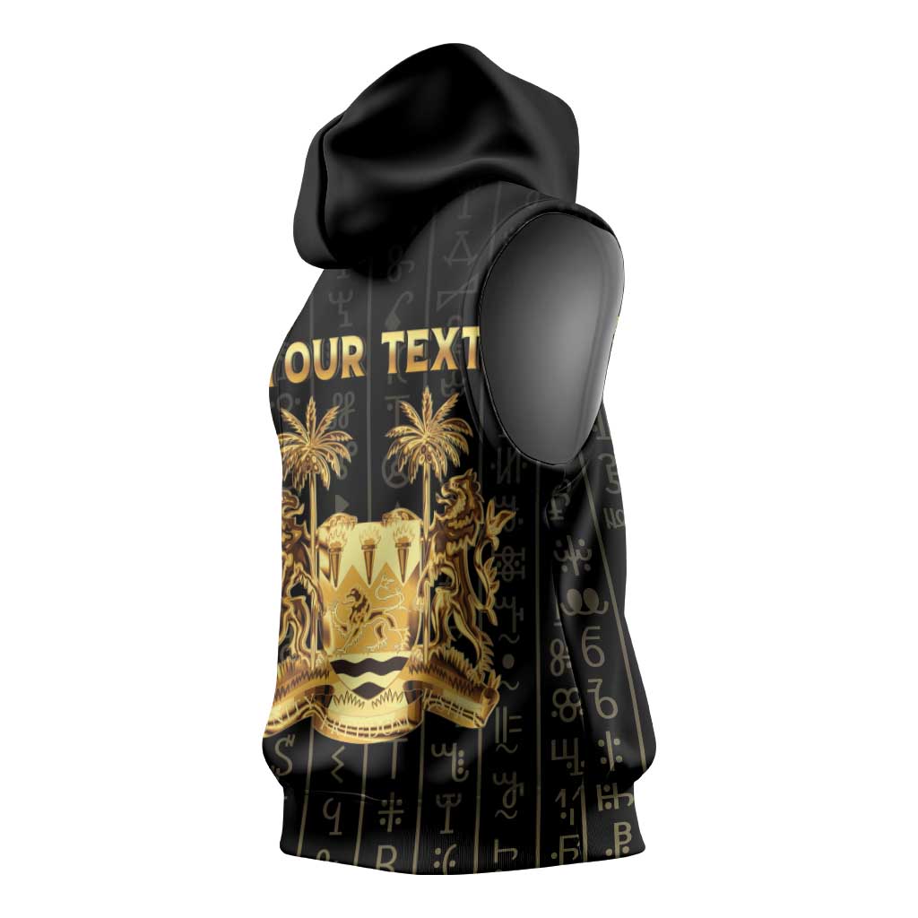Personalized Sierra Leone Sleeveless Hoodie Vai Syllabary Pattern - African Pride