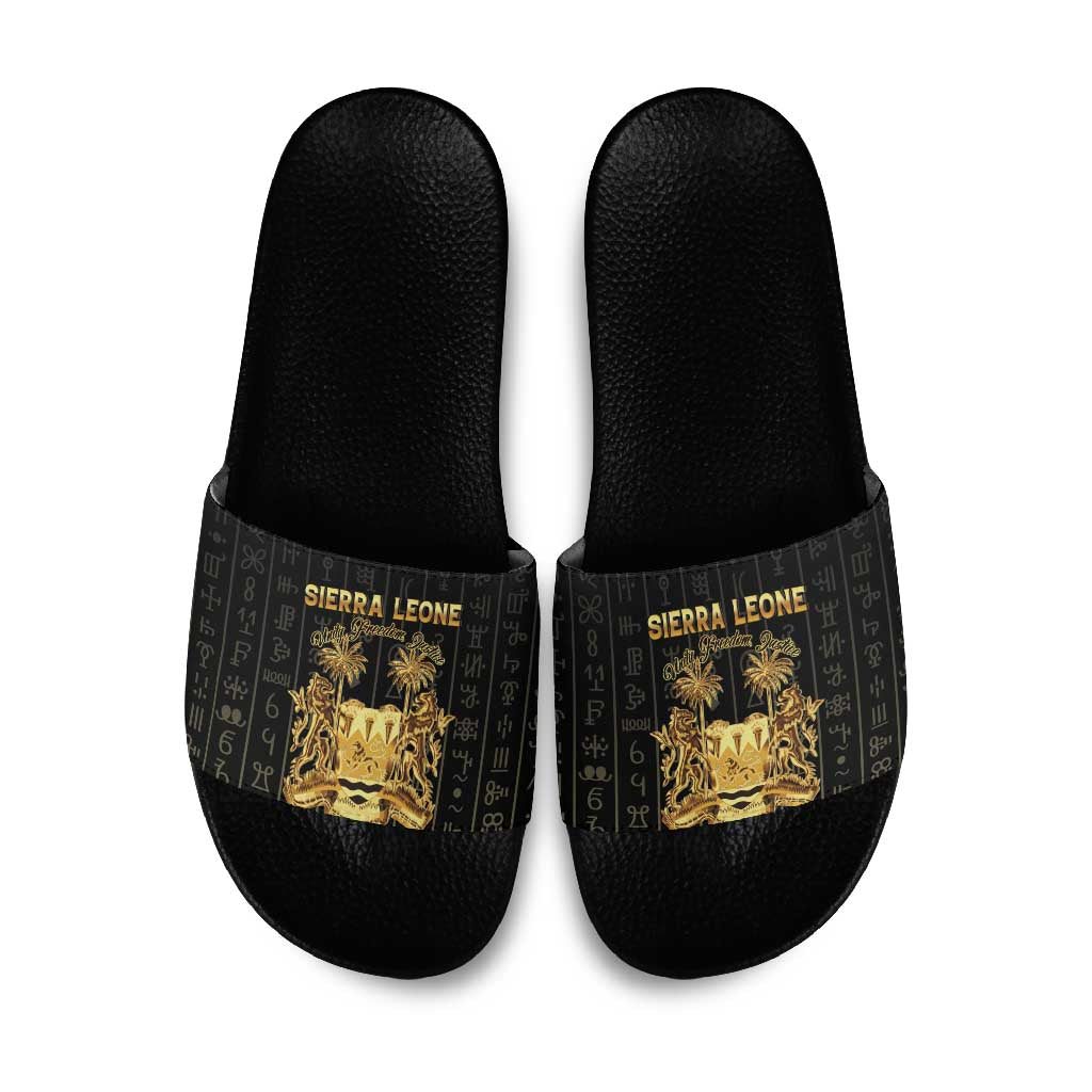 Sierra Leone Vai Syllabary Vertical Pattern Slide Sandals