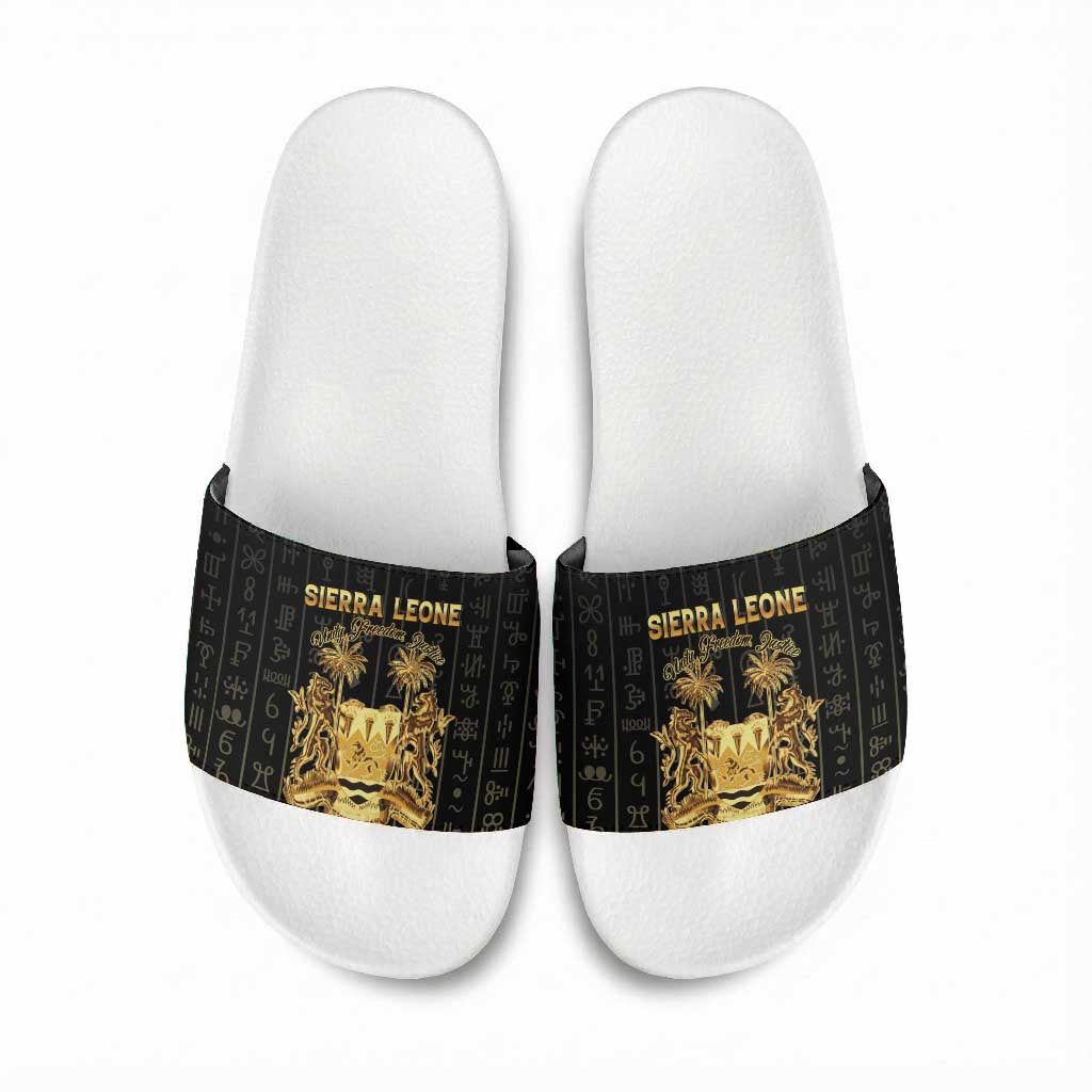 Sierra Leone Vai Syllabary Vertical Pattern Slide Sandals