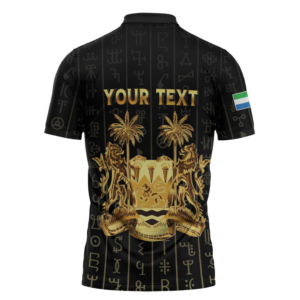 Personalized Sierra Leone Vai Syllabary Vertical Pattern Zipper Polo Shirt
