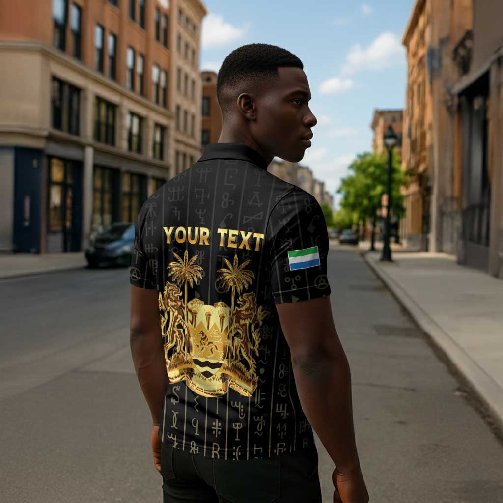 Personalized Sierra Leone Vai Syllabary Vertical Pattern Zipper Polo Shirt
