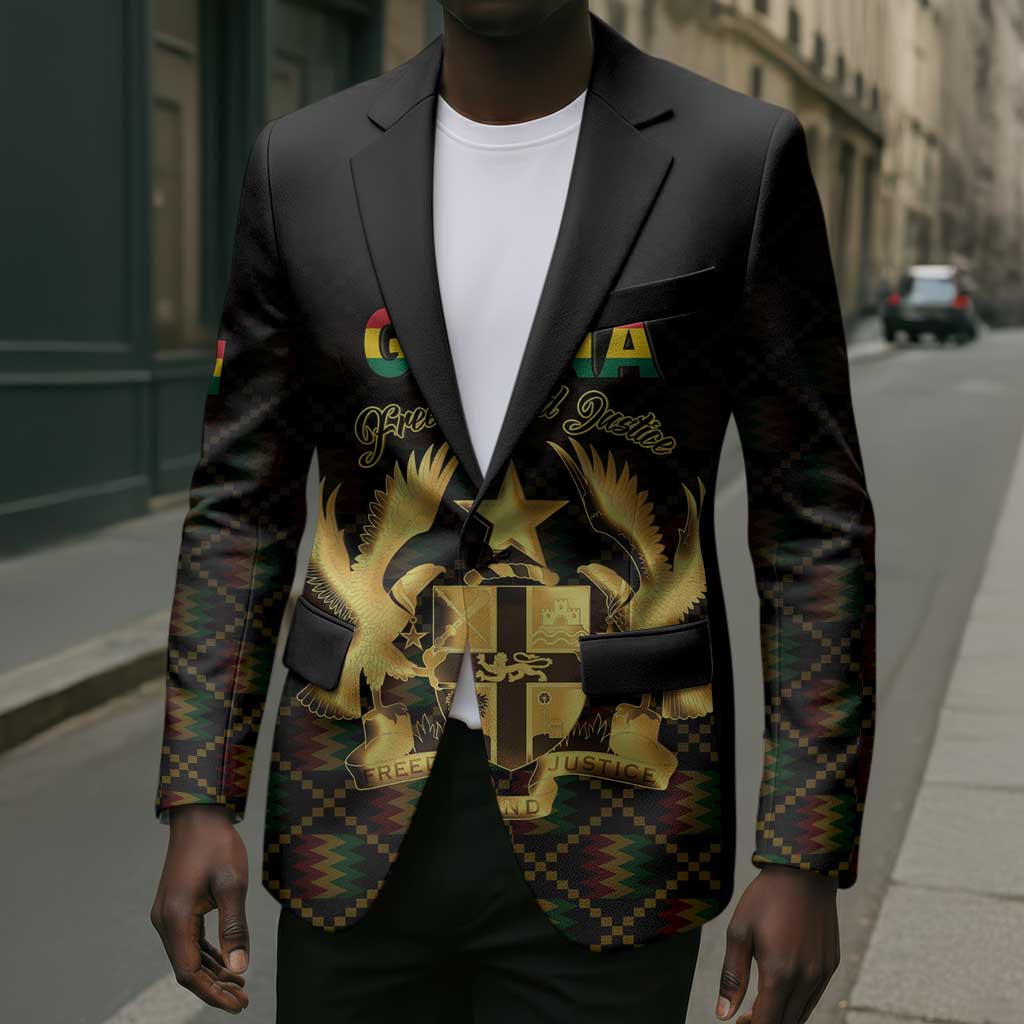 Personalized Ghana Kente Pattern Blazer The Heart of Gold of Africa