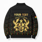 Personalized Ghana Kente Pattern Bomber Puffer Jacket The Heart of Gold of Africa