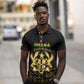 Personalized Ghana Gold Emblem Polo Shirt The Heart of Gold of Africa - African Pride