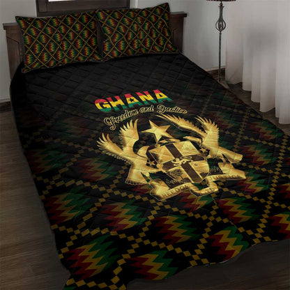 Ghana Gold Emblem Quilt Bed Set The Heart of Gold of Africa - African Pride