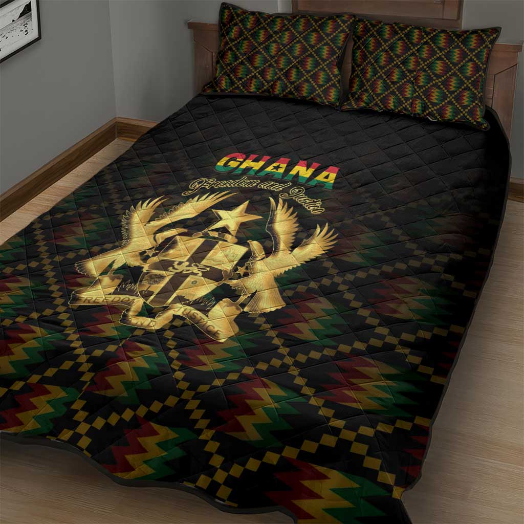 Ghana Gold Emblem Quilt Bed Set The Heart of Gold of Africa - African Pride