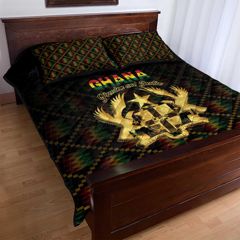 Ghana Gold Emblem Quilt Bed Set The Heart of Gold of Africa - African Pride
