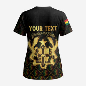 Personalized Ghana Gold Emblem Scrub Top The Heart of Gold of Africa - African Pride