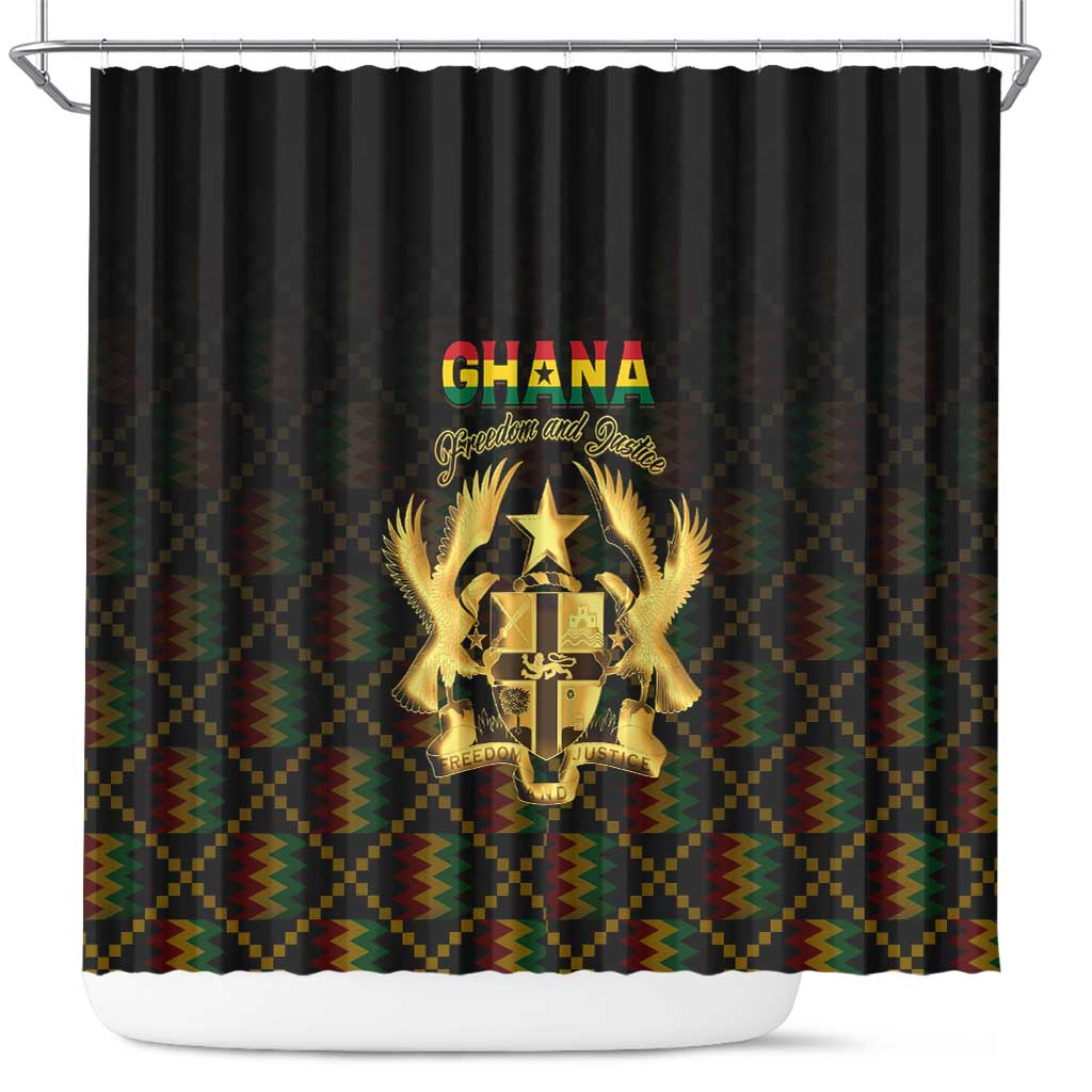 Ghana Gold Emblem Shower Curtain The Heart of Gold of Africa - African Pride