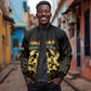 Personalized Ghana Gold Emblem Sleeve Zip Bomber Jacket The Heart of Gold of Africa - African Pride