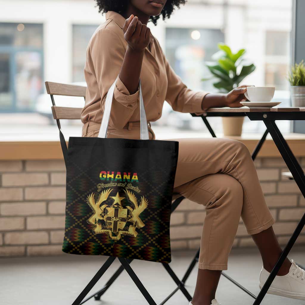 Ghana Kente Pattern Tote Bag The Heart of Gold of Africa
