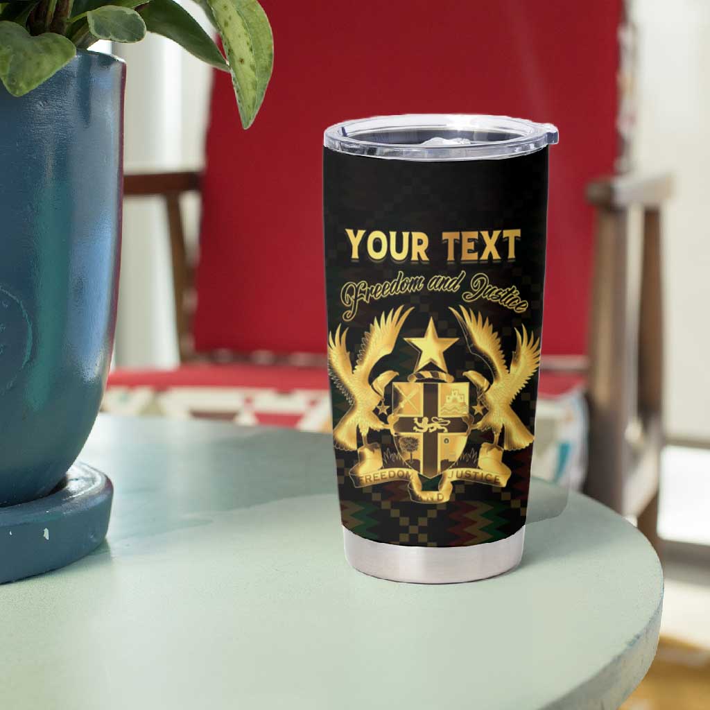 Personalized Ghana Gold Emblem Tumbler Cup The Heart of Gold of Africa - African Pride