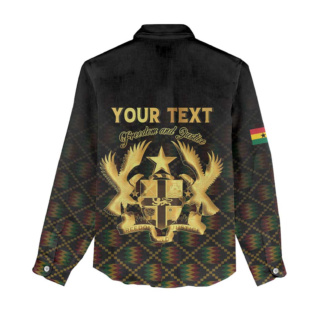 Personalized Ghana Gold Emblem Women Casual Shirt The Heart of Gold of Africa - African Pride
