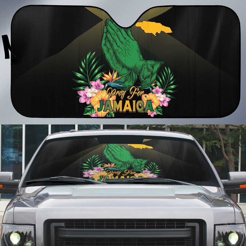 Pray For Jamaica Auto Sun Shade Jamaica Strong
