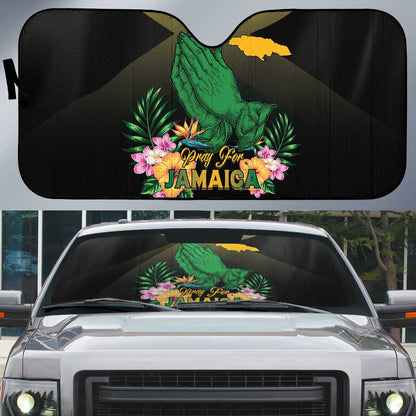 Pray For Jamaica Auto Sun Shade Jamaica Strong