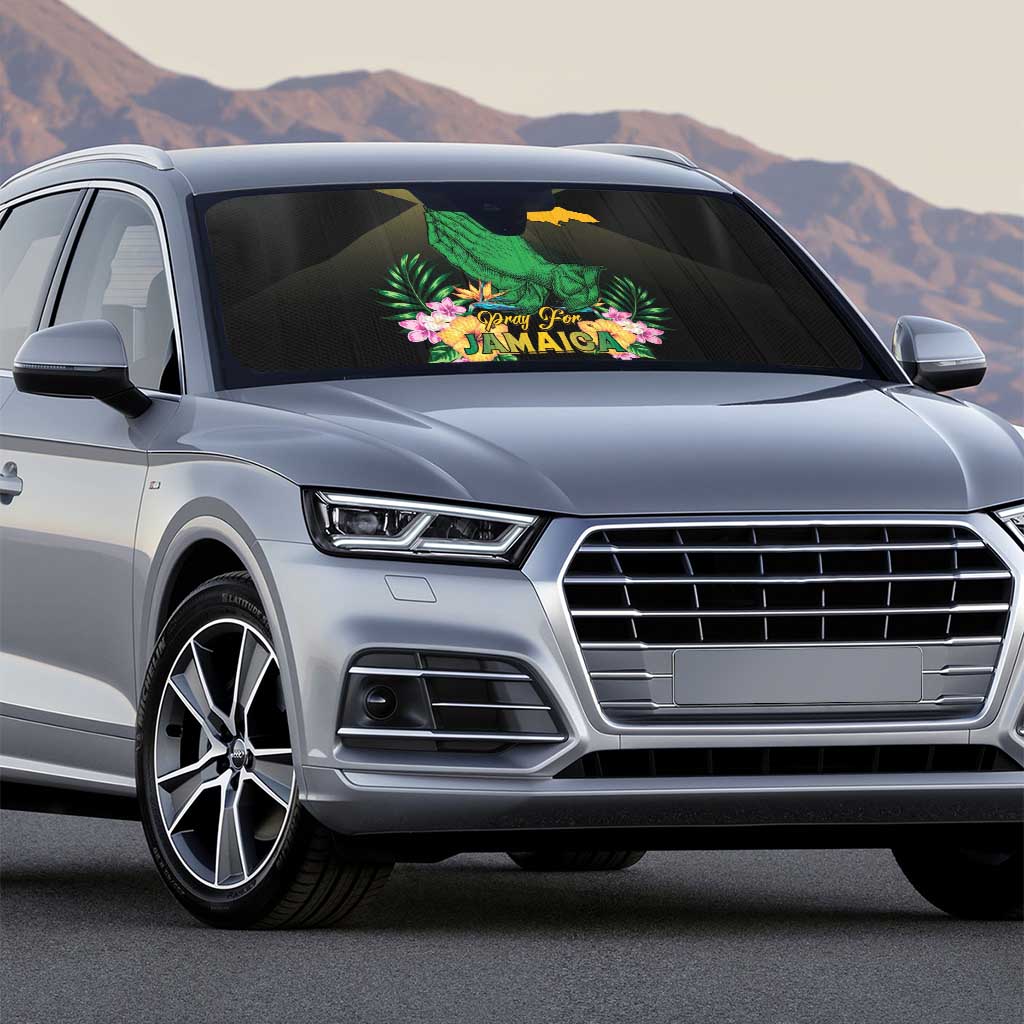 Pray For Jamaica Auto Sun Shade Jamaica Strong